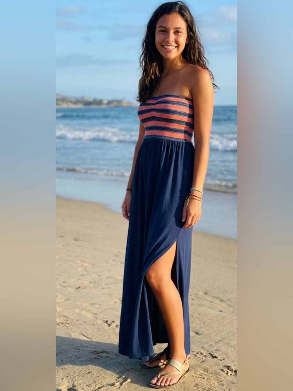RACHEL RACHEL ROY Strapless Striped Maxi Dress Size XS